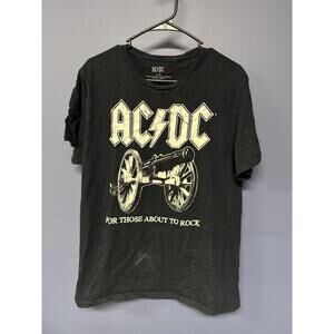 AC/DC For Those About To Rock Black Graphic T-Shirt Size Large